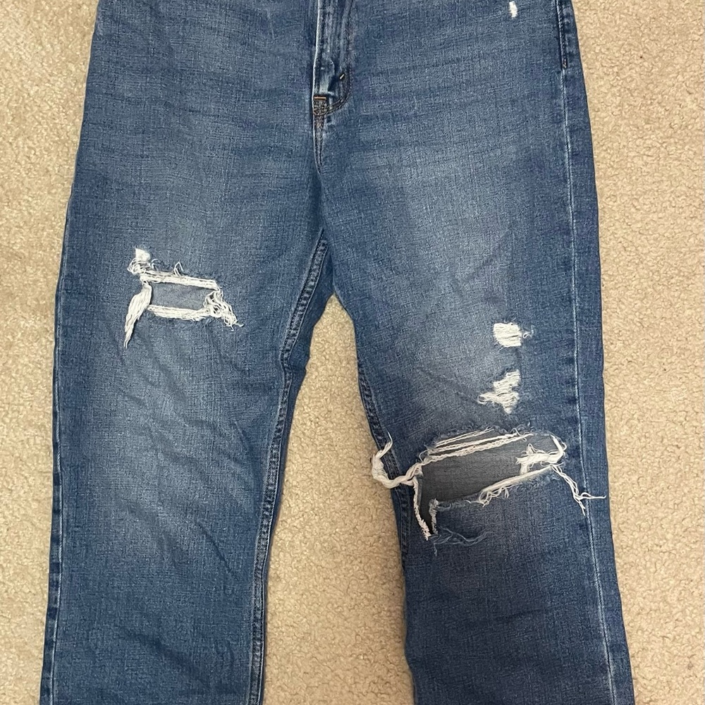 Abercrombie & Fitch Blue Distressed Jeans Straight Leg